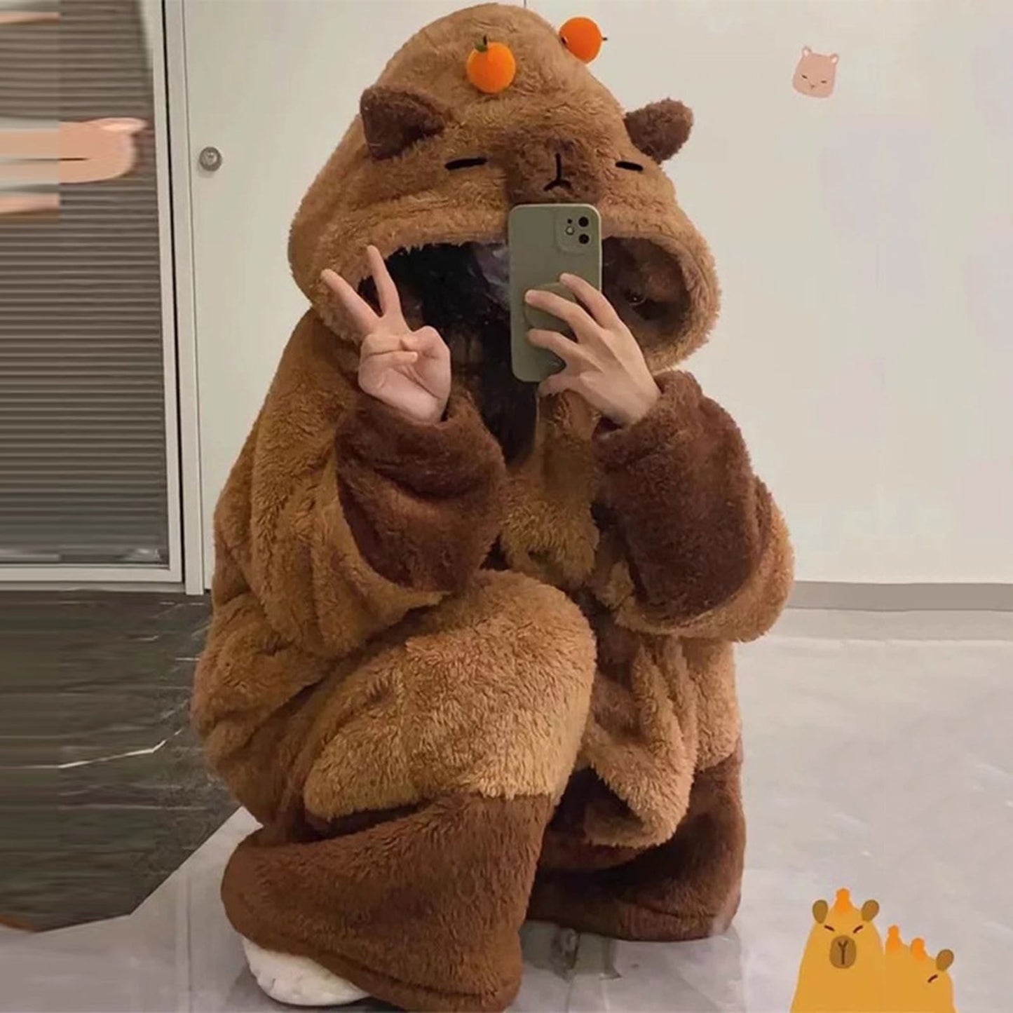 “Cartoon Capybara Blanket Hoodie – The Coziest Gift Ever”