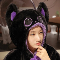 Lovely Capybara Plush Soft Cloak Cartoon Black Cloak Coral Fleece Air Blankets Birthday Valentine Gifts