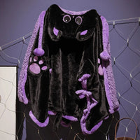 Lovely Capybara Plush Soft Cloak Cartoon Black Cloak Coral Fleece Air Blankets Birthday Valentine Gifts