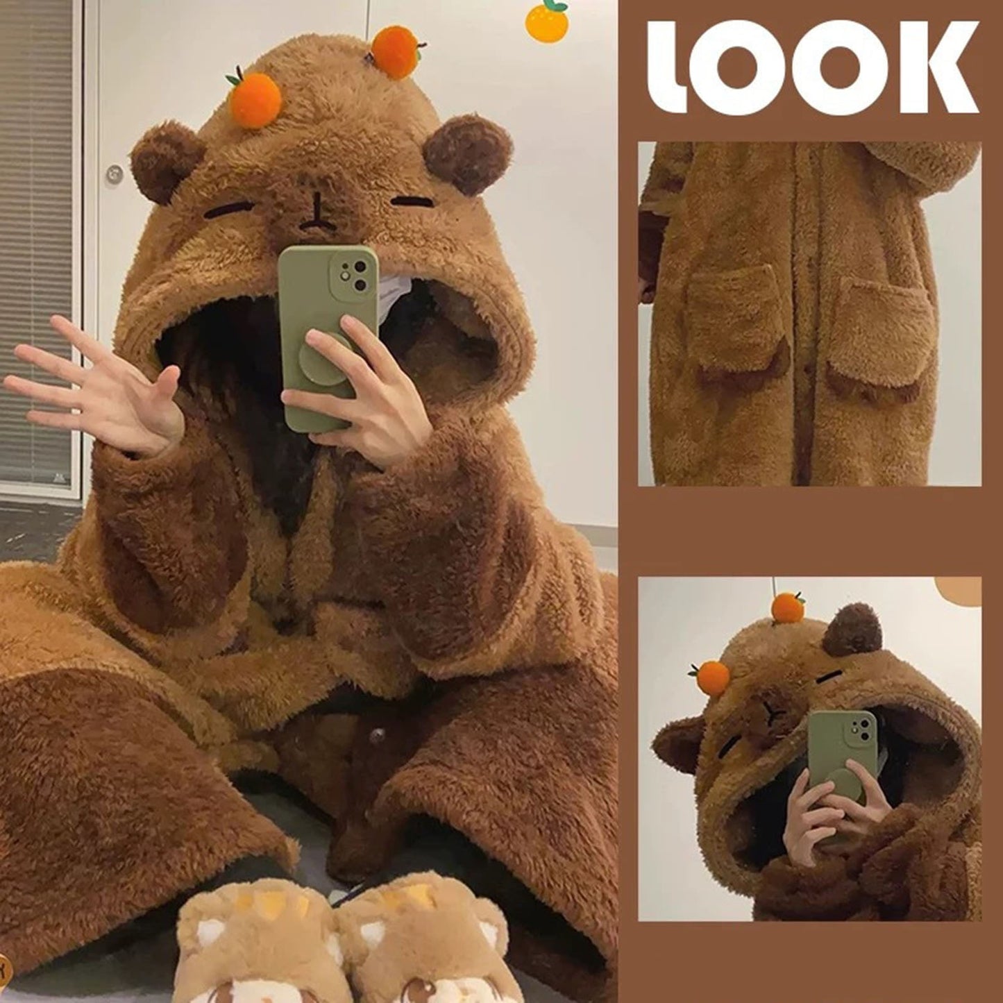 “Cartoon Capybara Blanket Hoodie – The Coziest Gift Ever”